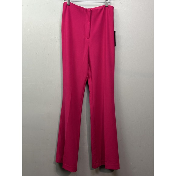 Christian Lacroix Pants Womens 4 Pink Stretch Flare High Rise Dressy Wide Leg - Picture 1 of 8
